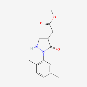 molecular formula C14H16N2O3 B15265170 Methyl 2-[2-(2,5-dimethylphenyl)-3-oxo-2,3-dihydro-1H-pyrazol-4-yl]acetate 