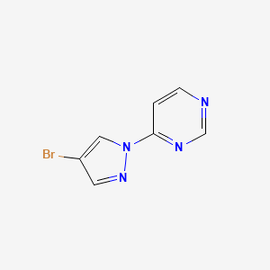 molecular formula C7H5BrN4 B1526532 4-(4-bromo-1H-pyrazol-1-yl)pyrimidine CAS No. 1248031-16-4