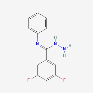 molecular formula C13H11F2N3 B1526539 N'-amino-3,5-difluoro-N-phenylbenzene-1-carboximidamide CAS No. 1308703-50-5
