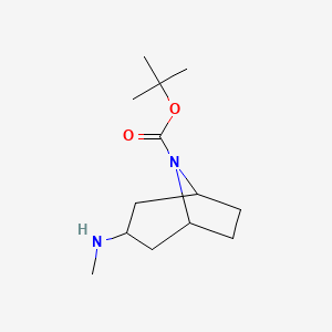 molecular formula C13H24N2O2 B1526554 叔丁氧羰基-3-(甲基氨基)-8-氮杂双环[3.2.1]辛烷-8-羧酸酯 CAS No. 1308222-30-1