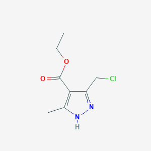 molecular formula C8H11ClN2O2 B15265570 Ethyl 5-(chloromethyl)-3-methyl-1H-pyrazole-4-carboxylate 