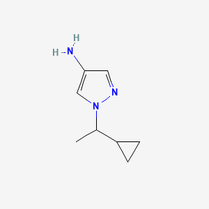 molecular formula C8H13N3 B1526560 1-(1-cyclopropylethyl)-1H-pyrazol-4-amine CAS No. 1251266-33-7