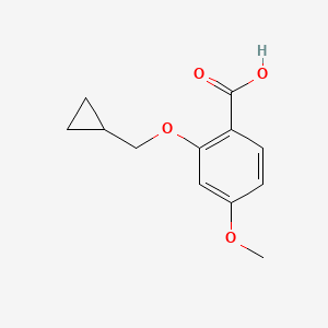 molecular formula C12H14O4 B1526568 2-(Cyclopropylmethoxy)-4-methoxybenzoic acid CAS No. 1249221-05-3