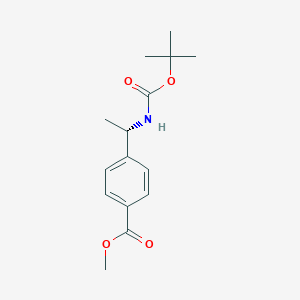 molecular formula C15H21NO4 B1526587 (S)-Methyl 4-(1-((tert-butoxycarbonyl)amino)ethyl)benzoate CAS No. 847728-90-9