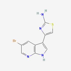 molecular formula C10H7BrN4S B1526591 4-{5-Bromo-1H-pyrrolo[2,3-B]pyridin-3-YL}-1,3-thiazol-2-amine CAS No. 868387-43-3