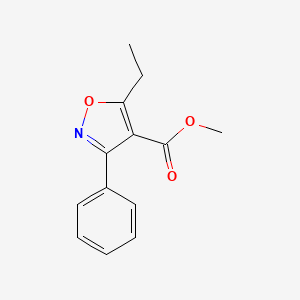 molecular formula C13H13NO3 B1526609 5-Ethyl-3-phenyl-isoxazole-4-carboxylic acid methyl ester CAS No. 929890-04-0