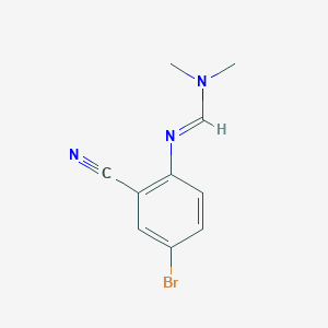 molecular formula C10H10BrN3 B1526616 N'-(4-溴-2-氰基苯基)-N,N-二甲基甲酰胺 CAS No. 39255-60-2