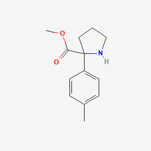 molecular formula C13H17NO2 B15266365 Methyl 2-(4-methylphenyl)pyrrolidine-2-carboxylate 