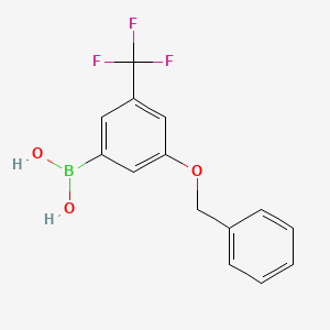molecular formula C14H12BF3O3 B1526654 3-Benzyloxy-5-trifluoromethylphenylboronic acid CAS No. 1451393-42-2