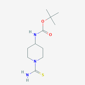 molecular formula C11H21N3O2S B1526671 叔丁基 N-(1-氨基甲酰硫代哌啶-4-基)氨基甲酸酯 CAS No. 848498-90-8