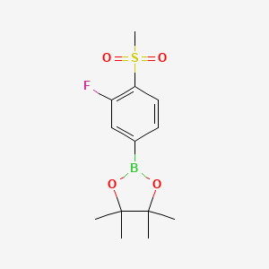 molecular formula C13H18BFO4S B1526684 2-(3-Fluoro-4-(methylsulfonyl)phenyl)-4,4,5,5-tetramethyl-1,3,2-dioxaborolane CAS No. 648904-85-2