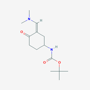 molecular formula C14H24N2O3 B1526685 (3-Dimethylaminomethylene-4-oxo-cyclohexyl)-carbamic acid tert-butyl ester CAS No. 1171130-67-8