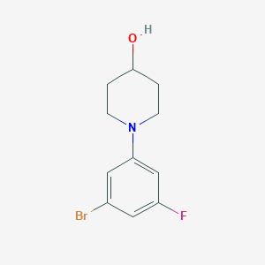 molecular formula C11H13BrFNO B1526686 1-(3-Bromo-5-fluorophenyl)piperidin-4-ol CAS No. 1129541-98-5