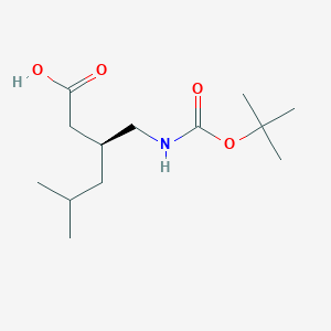 molecular formula C13H25NO4 B1526692 (S)-3-(((叔丁氧羰基)氨基)甲基)-5-甲基己酸 CAS No. 649748-09-4