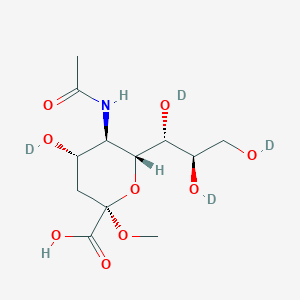B152671 (2R,4S,5R,6R)-5-acetamido-4-deuteriooxy-2-methoxy-6-[(1R,2R)-1,2,3-trideuteriooxypropyl]oxane-2-carboxylic acid CAS No. 128643-78-7