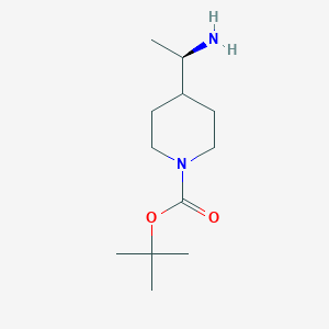 molecular formula C12H24N2O2 B1526712 tert-butyl 4-[(1R)-1-aminoethyl]piperidine-1-carboxylate CAS No. 1036027-86-7