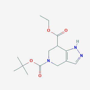 molecular formula C14H21N3O4 B1526715 5-tert-Butyl 7-ethyl 6,7-dihydro-1H-pyrazolo[4,3-c]pyridine-5,7(4H)-dicarboxylate CAS No. 1000994-24-0