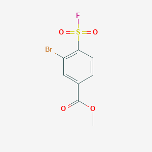 molecular formula C8H6BrFO4S B15267164 Methyl 3-bromo-4-(fluorosulfonyl)benzoate 