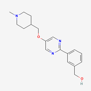 molecular formula C18H23N3O2 B1526728 (3-(5-((1-Methylpiperidin-4-yl)methoxy)pyrimidin-2-yl)phenyl)methanol CAS No. 1100598-48-8