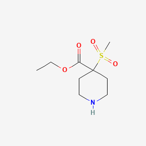 molecular formula C9H17NO4S B15267295 Ethyl 4-methanesulfonylpiperidine-4-carboxylate 