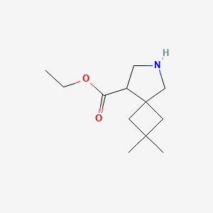 molecular formula C12H21NO2 B15267368 Ethyl 2,2-dimethyl-6-azaspiro[3.4]octane-8-carboxylate 