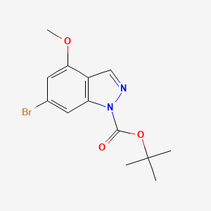 molecular formula C13H15BrN2O3 B1526740 叔丁酸 6-溴-4-甲氧基-1H-吲唑-1-羧酸酯 CAS No. 1169789-29-0