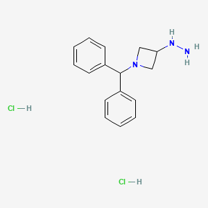 molecular formula C16H21Cl2N3 B1526752 1-二苯甲基-3-肼基氮杂环丁烷二盐酸盐 CAS No. 1235407-00-7