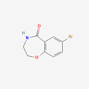 molecular formula C9H8BrNO2 B1526757 7-溴-3,4-二氢苯并[f][1,4]恶二杂环-5(2H)-酮 CAS No. 5755-05-5