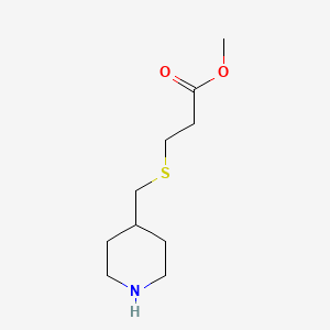 molecular formula C10H19NO2S B15267588 Methyl 3-{[(piperidin-4-yl)methyl]sulfanyl}propanoate 