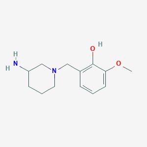 B1526771 2-((3-Aminopiperidin-1-yl)methyl)-6-methoxyphenol CAS No. 1305849-69-7