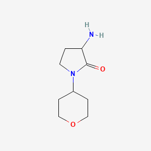 molecular formula C9H16N2O2 B1526810 3-Amino-1-(oxan-4-yl)pyrrolidin-2-one CAS No. 1248693-80-2