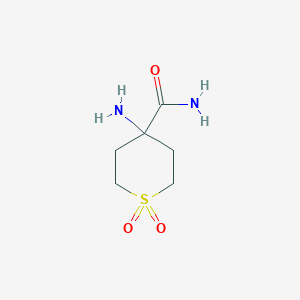 molecular formula C6H12N2O3S B1526812 4-氨基-1,1-二氧代-1lambda6-噻烷-4-甲酰胺 CAS No. 1001426-47-6