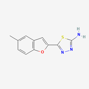 molecular formula C11H9N3OS B1526818 5-(5-Methyl-1-benzofuran-2-yl)-1,3,4-thiadiazol-2-amine CAS No. 1248595-17-6