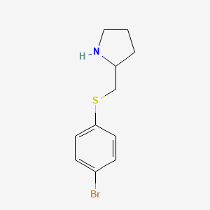 molecular formula C11H14BrNS B1526822 2-{[(4-溴苯基)硫代]甲基}吡咯烷 CAS No. 1248501-25-8