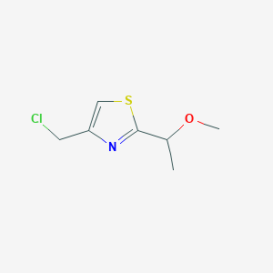 molecular formula C7H10ClNOS B1526823 4-(Chloromethyl)-2-(1-methoxyethyl)-1,3-thiazole CAS No. 1250390-26-1