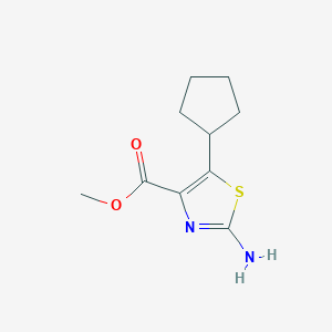 molecular formula C10H14N2O2S B15268232 Methyl 2-amino-5-cyclopentyl-1,3-thiazole-4-carboxylate 