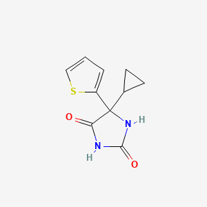 molecular formula C10H10N2O2S B1526833 5-Cyclopropyl-5-(thiophen-2-yl)imidazolidine-2,4-dione CAS No. 90915-53-0