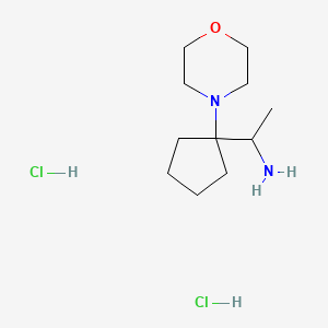 molecular formula C11H24Cl2N2O B1526882 1-[1-(Morpholin-4-yl)cyclopentyl]ethan-1-amine dihydrochloride CAS No. 1354957-61-1