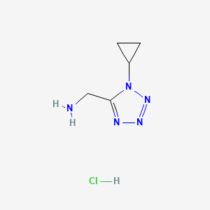 molecular formula C5H10ClN5 B1526889 (1-cyclopropyl-1H-1,2,3,4-tetrazol-5-yl)methanamine hydrochloride CAS No. 1354954-07-6