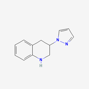 molecular formula C12H13N3 B1526899 3-(1H-pyrazol-1-yl)-1,2,3,4-tetrahydroquinoline CAS No. 1251322-20-9