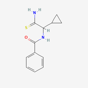 molecular formula C12H14N2OS B1526900 N-[カルバモチオイル(シクロプロピル)メチル]ベンザミド CAS No. 1354953-10-8