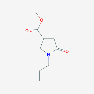 molecular formula C9H15NO3 B1526918 5-Oxo-1-propyl-pyrrolidine-3-carboxylic acid methyl ester CAS No. 102943-44-2