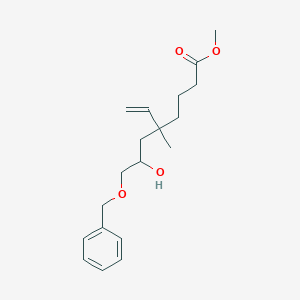 molecular formula C19H28O4 B152693 Methyl 8-(benzyloxy)-5-ethenyl-7-hydroxy-5-methyloctanoate CAS No. 130675-13-7
