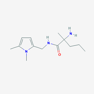 molecular formula C13H23N3O B1526953 2-amino-N-[(1,5-dimethyl-1H-pyrrol-2-yl)methyl]-2-methylpentanamide CAS No. 1182797-07-4