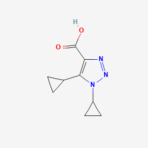 molecular formula C9H11N3O2 B15269726 Dicyclopropyl-1H-1,2,3-triazole-4-carboxylic acid 