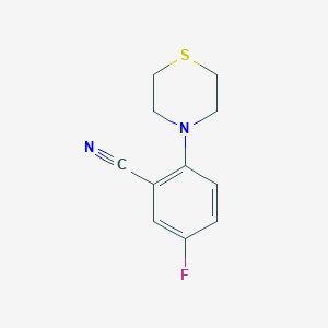 molecular formula C11H11FN2S B1527003 5-Fluoro-2-(thiomorpholin-4-yl)benzonitrile CAS No. 1272094-51-5