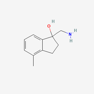 molecular formula C11H15NO B1527035 1-(Aminomethyl)-4-methyl-2,3-dihydroinden-1-ol CAS No. 1082268-41-4