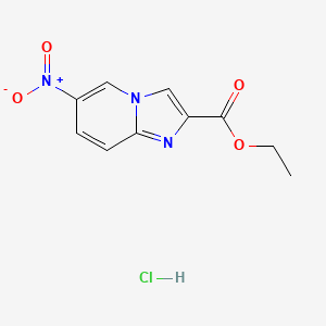 molecular formula C10H10ClN3O4 B15270361 Ethyl 6-nitroimidazo[1,2-a]pyridine-2-carboxylate hydrochloride 