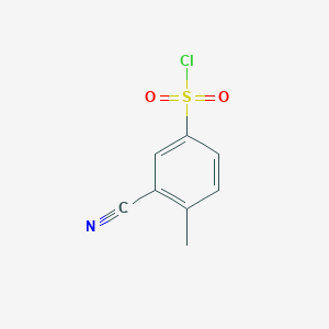molecular formula C8H6ClNO2S B1527058 3-Cyano-4-methylbenzene-1-sulfonyl chloride CAS No. 1261582-58-4