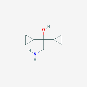 molecular formula C8H15NO B1527079 2-アミノ-1,1-ジシクロプロピルエタン-1-オール CAS No. 960248-09-3